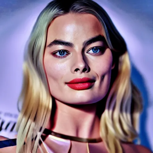 Prompt: margot robbie as a kpop star close-up