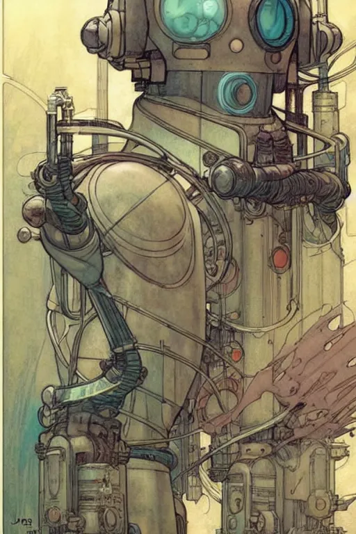 Image similar to comic book art nouveau page layout ( ( ( ( ( 1 9 5 0 s retro future robot lab interior. muted colors. ) ) ) ) ) by jean - baptiste monge!!!!!!!!!!!!!!!!!!!!!!!!!!!!!!