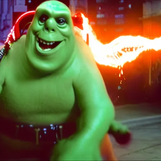 Image similar to awe inspiring Slimer from the movie Ghostbusters 8k hdr