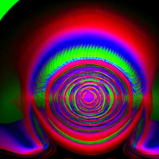 Image similar to cinematic composition of a hallucinogenic magic mushroom trip, anamophic lens, 4 k, color tearing, ego death