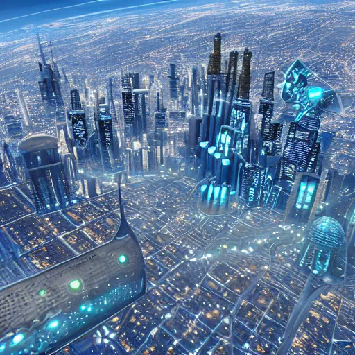 Image similar to a futuristic city in the air