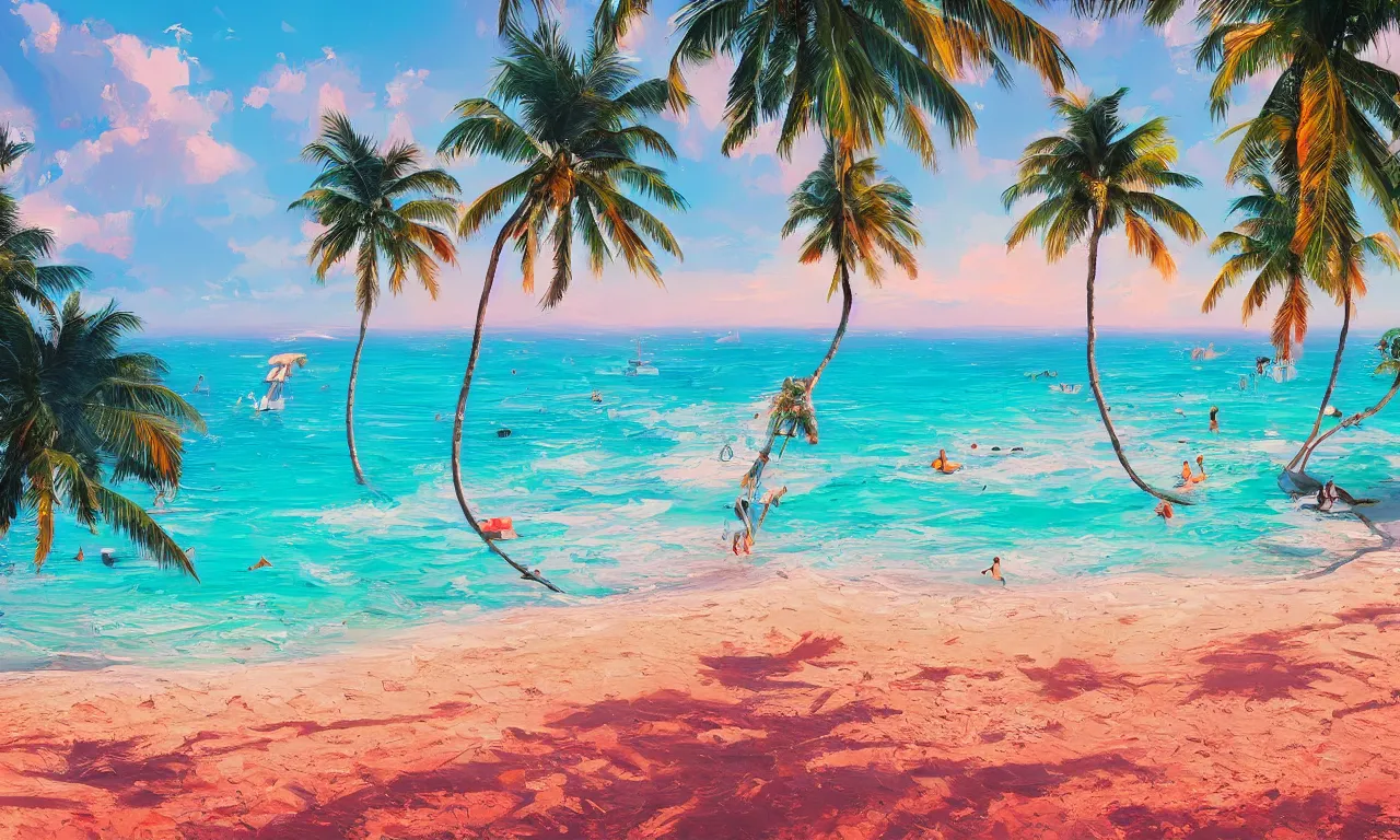 Image similar to paradise beach by alena aenami artworks in 4 k