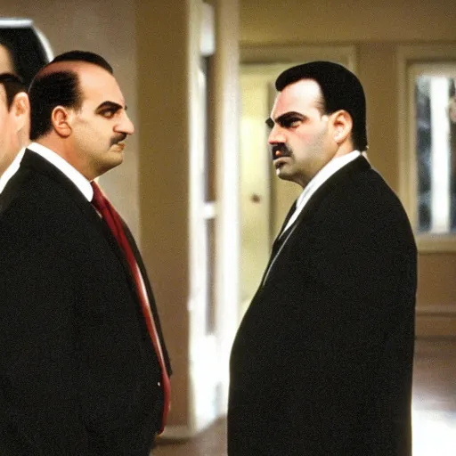 Image similar to mario in an episode of the sopranos ( 1 9 9 9 ), 4 k, cinematic, hbo, screencap, realistic, the sopranos, film footage