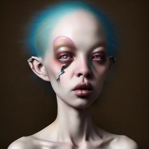 Image similar to beautiful digital fantasy illustration of wandering, but not lost by mark ryden and and iris van herpen, octane render, detail texture, unreal engine, 8 k, ultra hyper realistic quality
