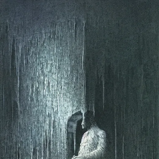 Image similar to fursona by Beksinski