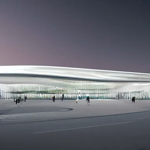 Image similar to LaGuardia if it were designed by Zaha Hadid