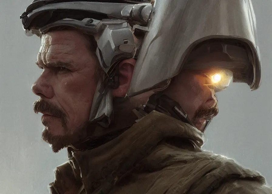 Prompt: painting portrait of Ethan Hawke dressed as general in Star Wars, sharp focus, waist up, trending on ArtStation, masterpiece, by Greg Rutkowski, by Ross Tran, by Fenghua Zhong, octane, clear eyes, soft render, clear facial features, oil on canvas, moody lighting, cinematic, professional environment concept art