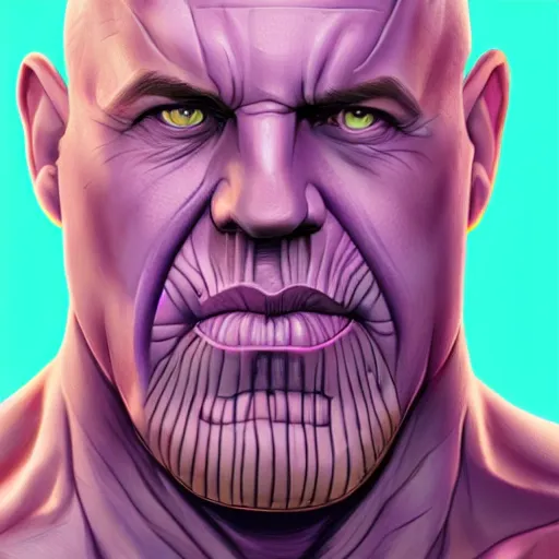 Image similar to thanos looking like vin diesel, realistic digital art, artstation, cinematic