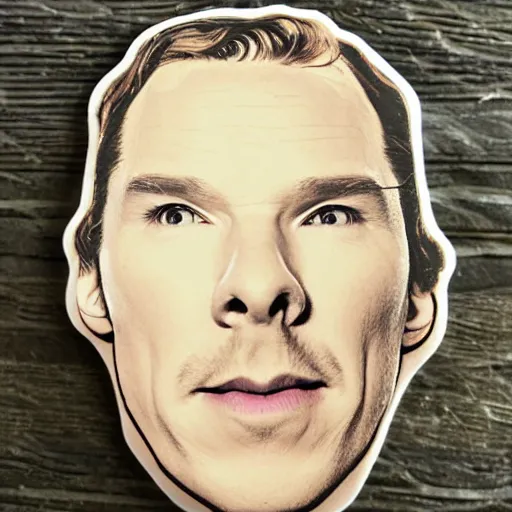 Prompt: benedict cumberbatch face on a pickle