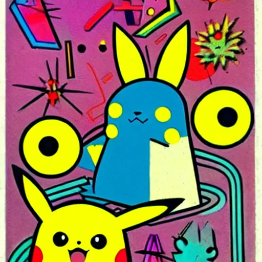 Image similar to pokemon drawn by andy warhol and kandinsky, weird pokemon, mystery pokemon, intricate detailed painting, illustration sharp detail, manga 1 9 9 0