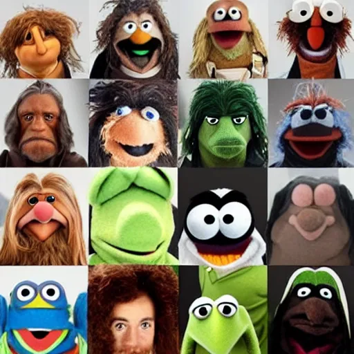 Prompt: stars wars cast as muppets