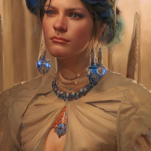 Image similar to the beautiful female servant portrait art by Donato Giancola and Bayard Wu, digital art, trending on artstation, 4k