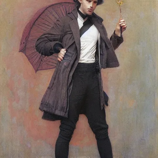 Prompt: a masterpiece full body portrait a beautiful Ross in Friends, by Edgar Maxence and Ross Tran and Michael Whelan