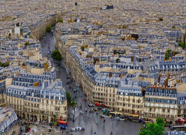 Prompt: tilt shift photo still of paris made of legos, studio lighting, 8 k, 1 6 mm f 1 6