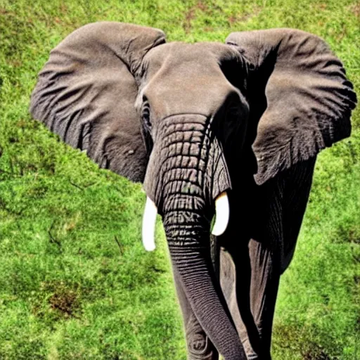 Image similar to a high quality photo of elephant with chicken head