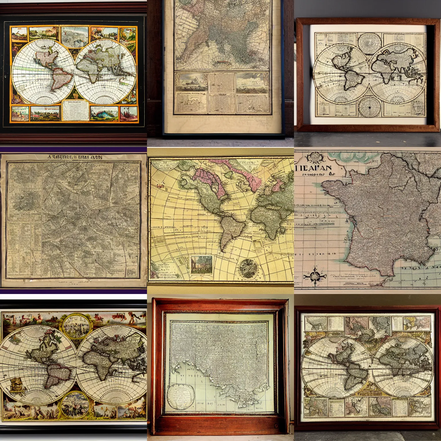 Prompt: antique vintage map of heaven
