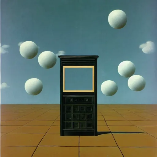 Image similar to a memory machine. rene magritte.