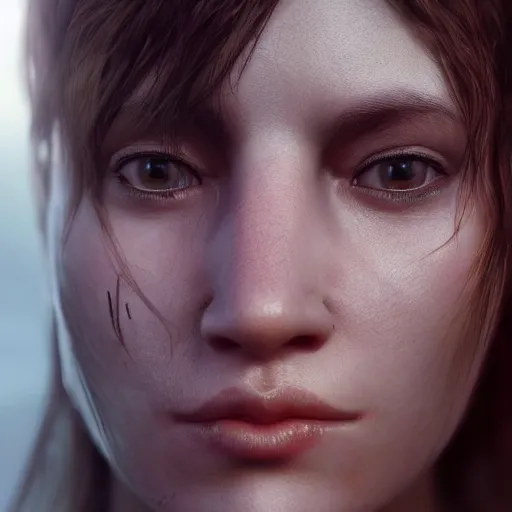 Image similar to hyperrealistic photograph portrait of a woman warrior face, unreal engine, uncanny valley, rendered in arnold, artstation