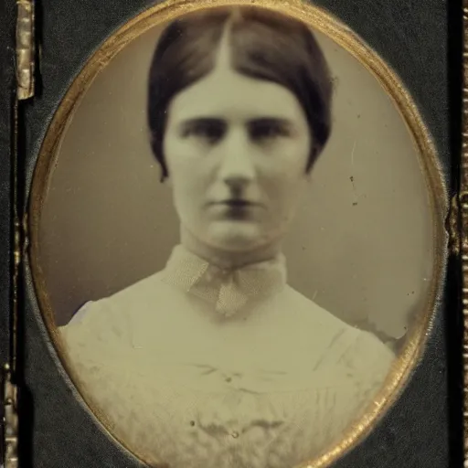 Prompt: a tintype photo of an beautiful woman in 1860