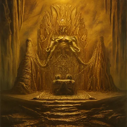 Image similar to the throne of understanding, cold | highly detailed matte painting, hyperrealistic, very intrincate | cinematic lighting, award - winning | by rachel ruysch, giger, beksinski and bocklin | by austin osman spare and william blake, trending on artstation, cgsociety, official art, octane.