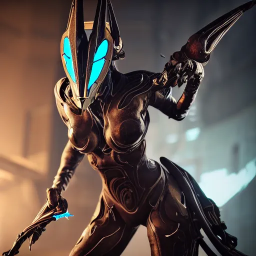 Prompt: photograph of female Valkyr warframe holding a kuva zarr, 8k resolution, high detail, ULTRA REALISTIC VFX, reflections