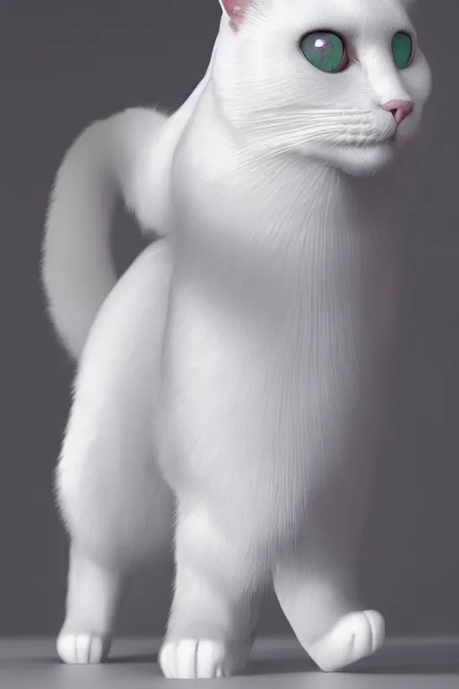 Image similar to a white cat wearing a formal overcoat, hyperrealistic, concept art, octane render, unreal engine 5, trending on DeviantArt, highly detailed, high quality, 8K, soft lighting, cute, natural lighting, realistic face, trending on Artstation, elegant clothes, profile picture, path traced