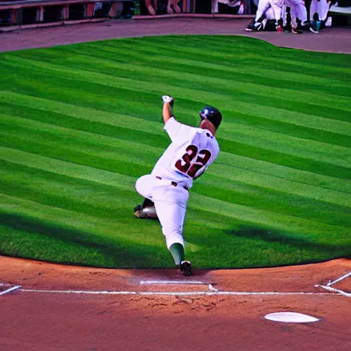 Prompt: Baseball playing hitting a grand slam over the Green Monster at Fenway park, award winning sports photography, Sports Illustrated