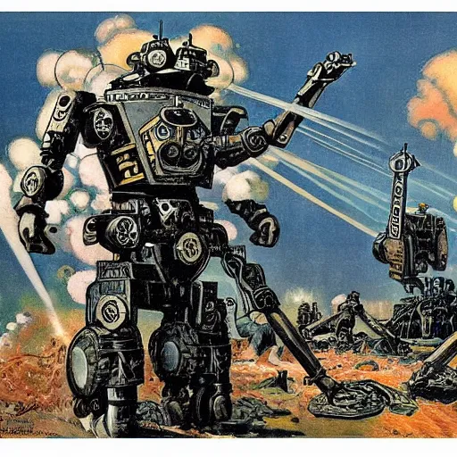 Image similar to wwi deiselpunk soviet mecha propaganda art by james gurney