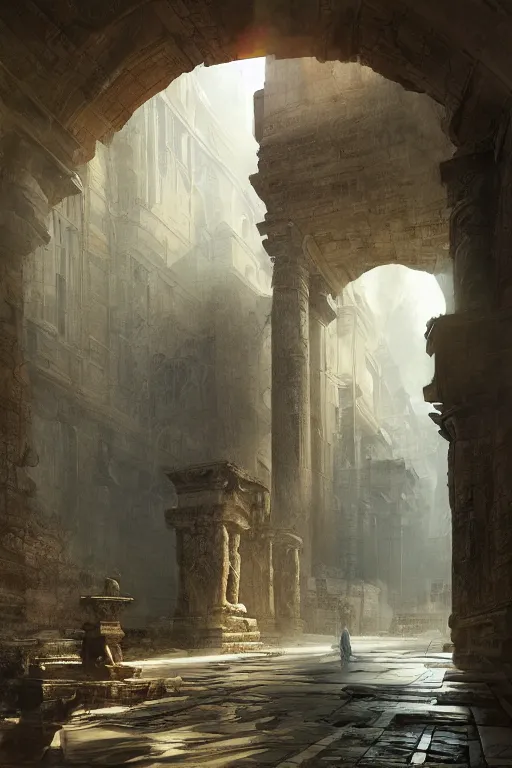 Image similar to ancient city of troy god, portrait, powerfull, intricate, elegant, volumetric lighting, scenery, digital painting, highly detailed, artstation, sharp focus, illustration, concept art, ruan jia, steve mccurry