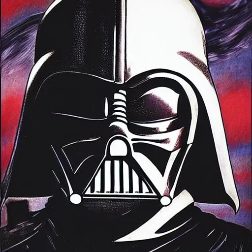 Image similar to Darth Vader portrait in the style of Junji Ito. Manga. Gothic. Horror. Extremely detailed. 4K.