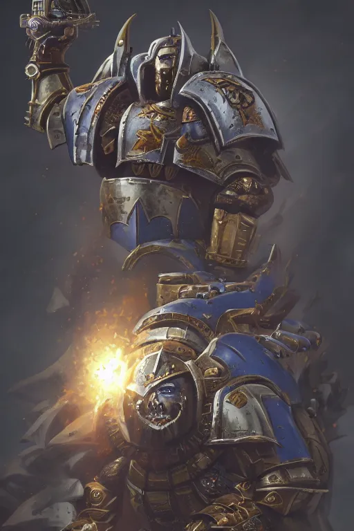 Image similar to armor portrait heros warhammer 4 0 k horus heresy fanart - the primarchs emperor by johannes helgeson animated with vfx concept artist & illustrator global illumination ray tracing hdr fanart arstation zbrush central hardmesh 8 k octane renderer comics stylized