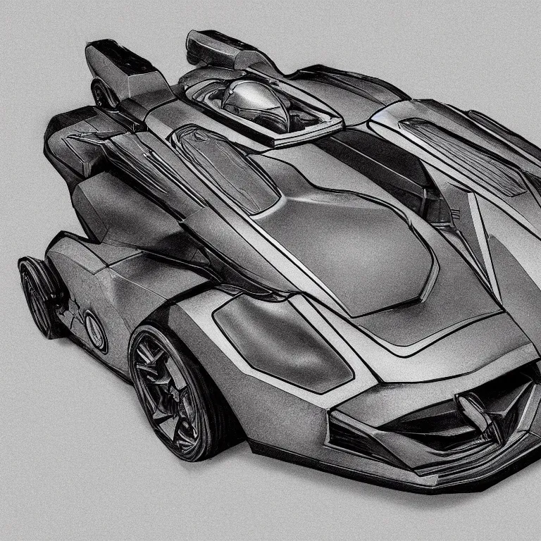 Image similar to technical drawings of the batmobile as done by leonardo davinci, 8 k resolution, detailed illustration, octane render