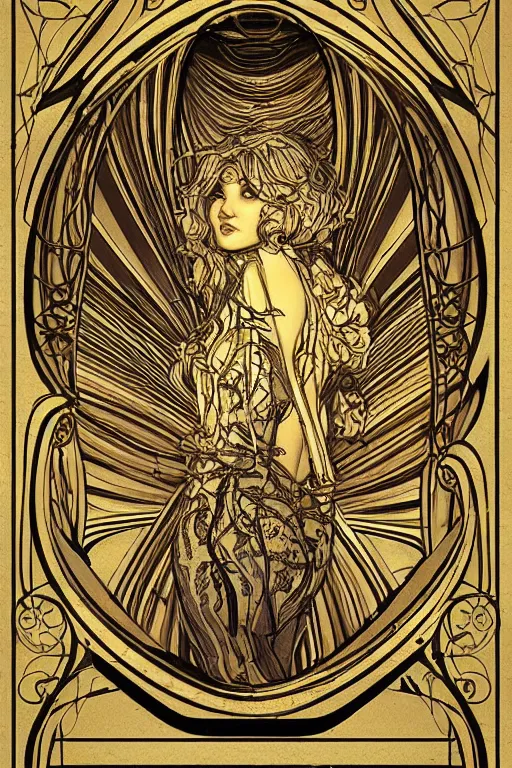 Image similar to an intricate art nouveau frame, only edges, highly detailed, artstation, concept art, matte, sharp focus,