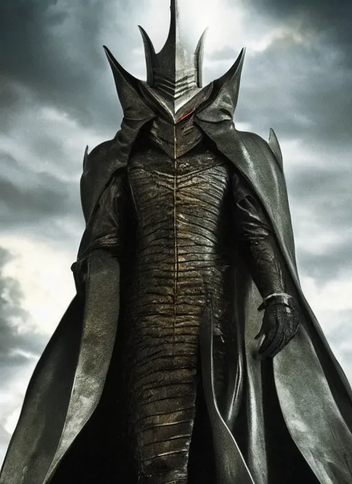 Image similar to close - up of sauron as a detective in a movie directed by christopher nolan, movie still frame, promotional image, imax 7 0 mm footage