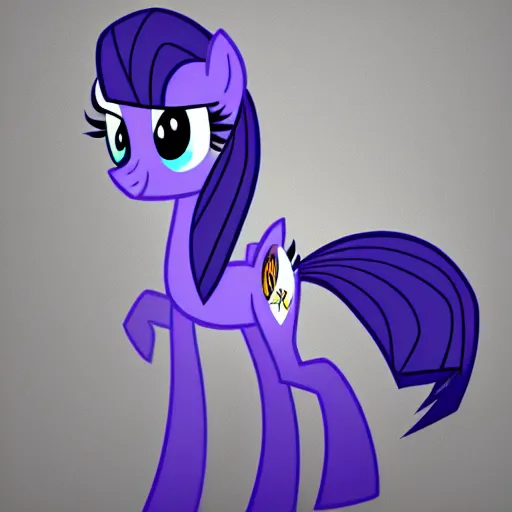 Image similar to Rarity from My Little Pony: Friendship is Magic, drawn in the style of Samurai Jack