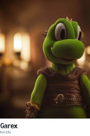 Image similar to very very intricate photorealistic photo of yoshi in an episode of game of thrones, photo is in focus with detailed atmospheric lighting, award - winning details