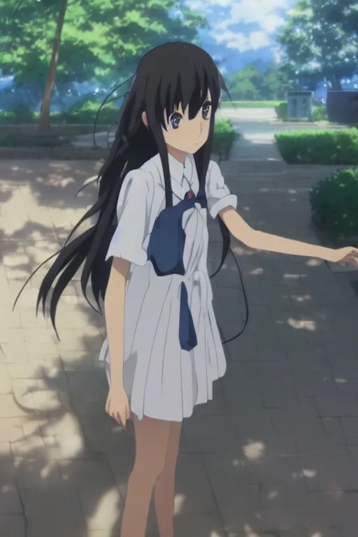 Image similar to An anime high school girl, portrait, Makoto Shinkai, kyoto animation, aniplex