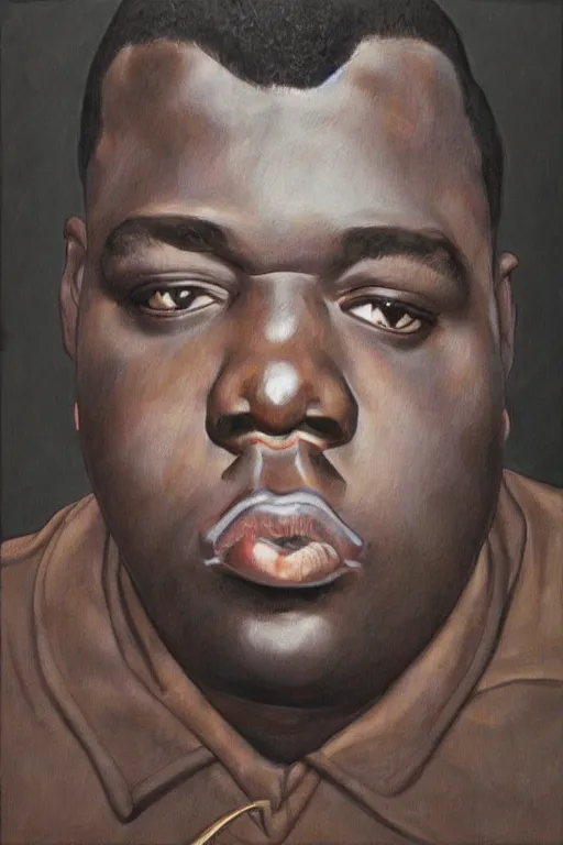 Image similar to a realistic portrait of biggie smalls in style of egon schiele, masterpiece, hyperdetailed, complex, intricate, 4 k, trending on artstation