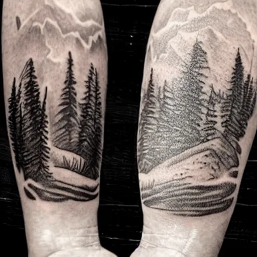 TATTOOS.ORG — Landscape Circle Tattoos by Calvin Golden Iron...