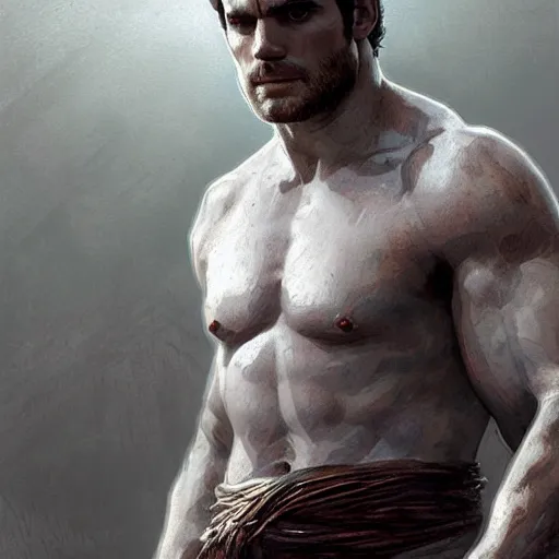 Image similar to henry cavill as a greek gladiator, gorgeous, amazing, muscular, intricate, highly detailed, digital painting, artstation, concept art, sharp focus, illustration, art by greg rutkowski and alphonse mucha