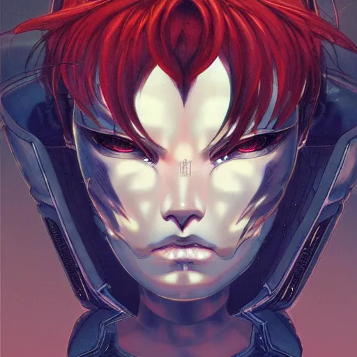 Prompt: prompt : blade character portrait soft light painted by james jean and katsuhiro otomo and erik jones, inspired by evangeleon anime, smooth face feature, intricate oil painting, high detail illustration, sharp high detail, manga and anime 1 9 9 9