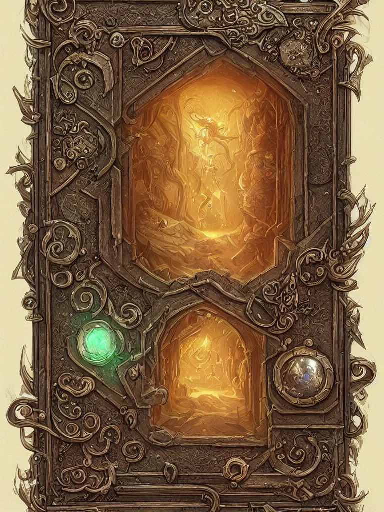 Image similar to book decorative border frame, d & d, fantasy, intricate, elegant, highly detailed, digital painting, artstation, illustration, hearthstone