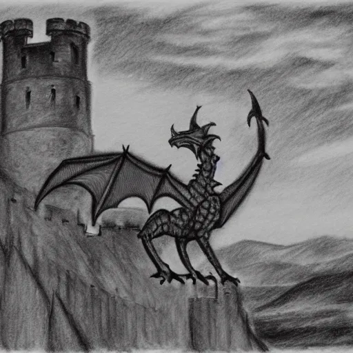 dragons and castles drawings