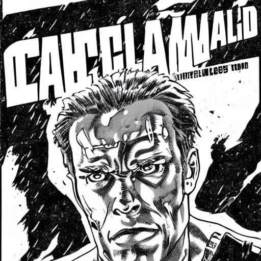 Image similar to arnold schwarzenegger in chainsaw man ( manga )