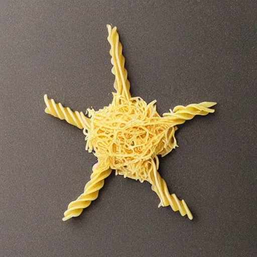 Image similar to star made of pasta floating in space