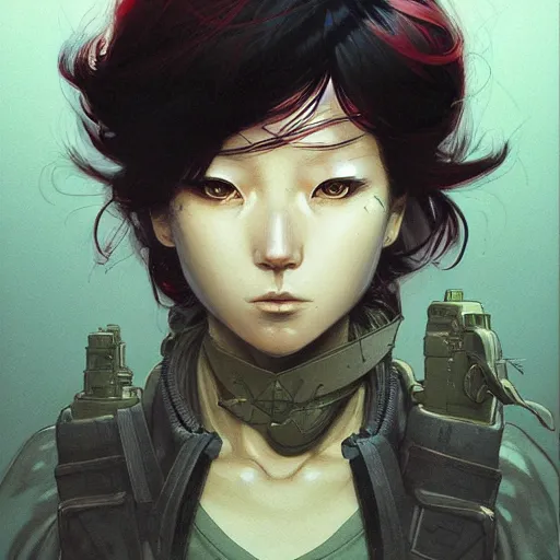 Image similar to prompt : stealthy rogue adventure character portrait soft light painted by james jean and katsuhiro otomo and erik jones, inspired by akira anime, smooth face feature, intricate oil painting, high detail illustration, sharp high detail, manga and anime 1 9 9 9