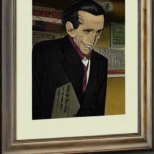 Image similar to anime joseph goebbels by hasui kawase by richard schmid