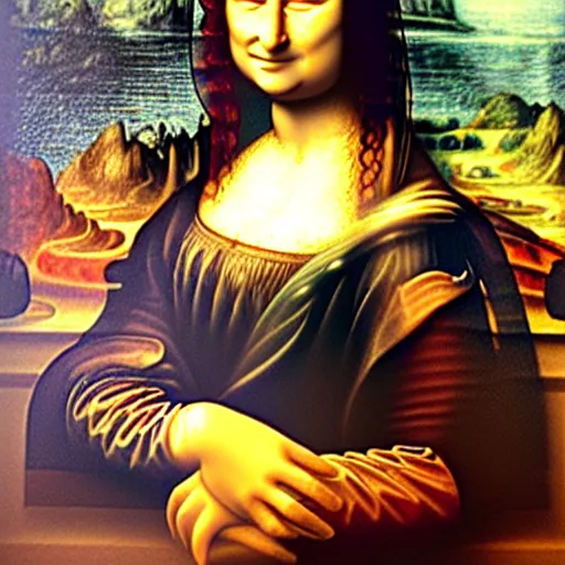 Image similar to an improved painting of the Mona Lisa