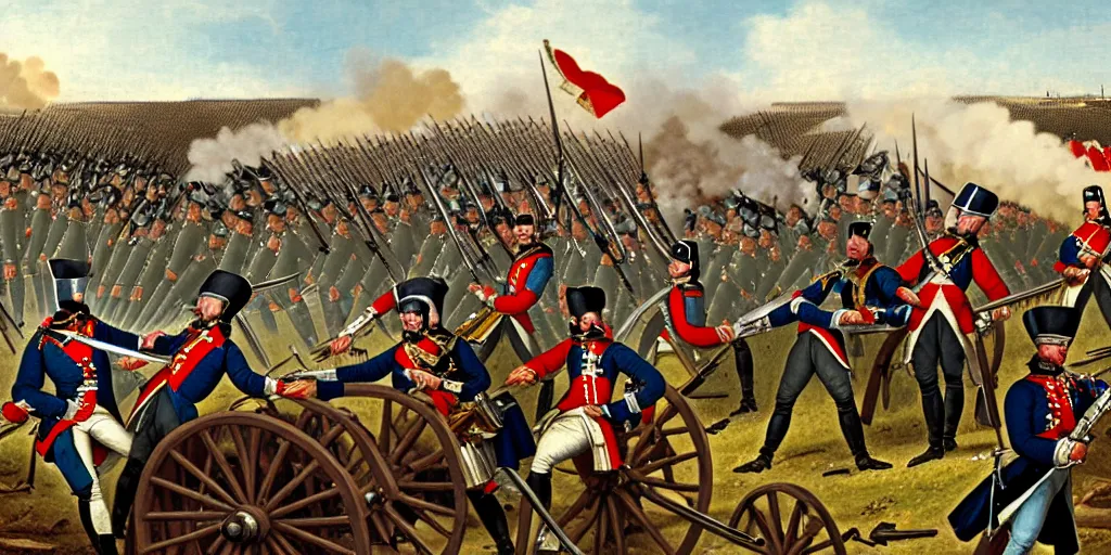 Prompt: first person point of view from the artillery battery during a napoleonic war. highly detailed depicting the artillery