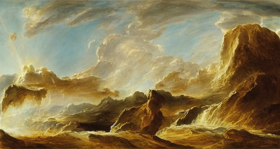 Image similar to the two complementary forces that make up all aspects and phenomena of life, by John Martin